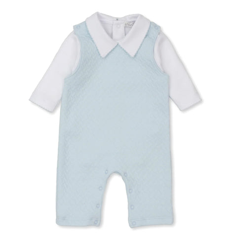 Pima Cotton Jacquard Overall Set - Blue