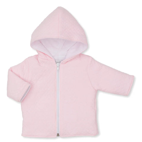 Pima Cotton Jacquard Zip Jacket - Pink