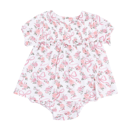 Bamboo Smocked Skirted Bubble - Ribbon & Flowers