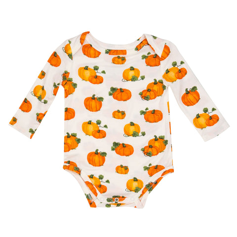 Bamboo Long Sleeve Bodysuit - Pumpkins